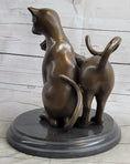 Load image into Gallery viewer, Art Deco Two Large Household Cat Playing with each other Bronze Sculpture Statue
