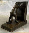 Load image into Gallery viewer, Bronze Metal Cat Kitten Bookends Signed Original Collectible 6" x 6"
