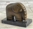 Load image into Gallery viewer, Modern Art Abstract Elephant Bronze Sculpture Statue Signed Dali on Marble Base
