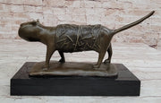 Bronze Metal Cat Sculpture Statue Figure on Marble Base after Fernando Botero