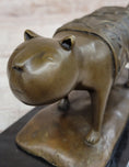 Load image into Gallery viewer, Bronze Metal Cat Sculpture Statue Figure on Marble Base after Fernando Botero
