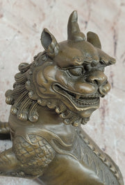 Vintage Japanese Chinese Asian Foo Dog Shishi Temple Guardian Bronze Lion Sale