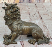Vintage Japanese Chinese Asian Foo Dog Shishi Temple Guardian Bronze Lion Sale