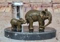 Load image into Gallery viewer, Mother and Child Elephant & Calf Barye Bronze Sculpture on Marble Base
