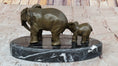 Load image into Gallery viewer, Mother and Child Elephant & Calf Barye Bronze Sculpture on Marble Base
