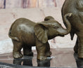 Load image into Gallery viewer, Mother and Child Elephant & Calf Barye Bronze Sculpture on Marble Base
