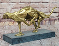 Load image into Gallery viewer, Golden Cheetah Big Cats Duo Running Bronze Sculpture on Marble Base by Milo
