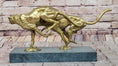 Load image into Gallery viewer, Golden Cheetah Big Cats Duo Running Bronze Sculpture on Marble Base by Milo
