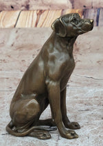 Seated Bronze Hunting Dog – Detailed Canine Sculpture for Animal Lovers