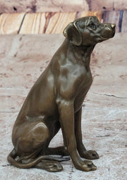 Seated Bronze Hunting Dog – Detailed Canine Sculpture for Animal Lovers