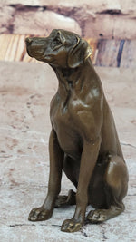 Seated Bronze Hunting Dog – Detailed Canine Sculpture for Animal Lovers