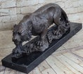 Load image into Gallery viewer, Signed Vienna Bronze Marble Leopard Panther Cat Statue Sculpture Figurine
