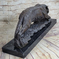 Load image into Gallery viewer, Signed Vienna Bronze Marble Leopard Panther Cat Statue Sculpture Figurine
