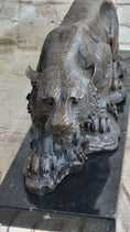 Load image into Gallery viewer, Signed Vienna Bronze Marble Leopard Panther Cat Statue Sculpture Figurine
