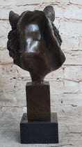 Load image into Gallery viewer, Tiger Bronze Metal Bust Statue Sculpture Tiger's Head Marble Base 10" x 5"
