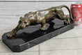 Load image into Gallery viewer, Cougar Puma Panther Mountain Lion Bronze Sculpture Statue on Marble Base
