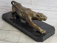 Load image into Gallery viewer, Cougar Puma Panther Mountain Lion Bronze Sculpture Statue on Marble Base
