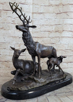 Bronze Marble Statue Elk Deer Caribou Buck Stag Lodge Sculpture Statue