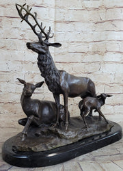 Bronze Marble Statue Elk Deer Caribou Buck Stag Lodge Sculpture Statue