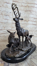 Bronze Marble Statue Elk Deer Caribou Buck Stag Lodge Sculpture Statue