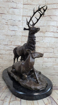Load image into Gallery viewer, Bronze Marble Statue Elk Deer Caribou Buck Stag Lodge Sculpture Statue

