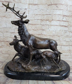 Bronze Marble Statue Elk Deer Caribou Buck Stag Lodge Sculpture Statue