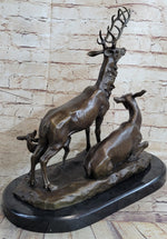 Bronze Marble Statue Elk Deer Caribou Buck Stag Lodge Sculpture Statue