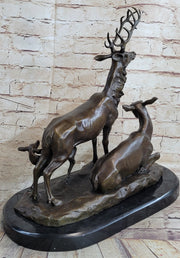 Bronze Marble Statue Elk Deer Caribou Buck Stag Lodge Sculpture Statue
