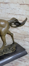 Load image into Gallery viewer, Galloping Stallion Horse Bronze Statue Sculpture Figure PJ Mene Marble Base 15" x 24"
