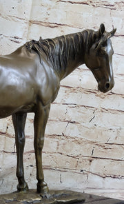 Arabian Horse Mare Hot Cast Bronze Sculpture Statue on Marble Base by PJ Mene