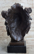 Load image into Gallery viewer, Bust Male Lion 100% Bronze Sculpture Statue Figurine Figure by Milo Art Deco NR
