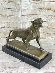Jaguar Panther Leopard Cougar Big Cat Collector Bronze Marble Statue Art Decor