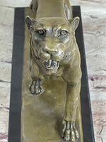 Jaguar Panther Leopard Cougar Big Cat Collector Bronze Marble Statue Art Decor