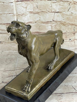 Jaguar Panther Leopard Cougar Big Cat Collector Bronze Marble Statue Art Decor