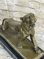 Jaguar Panther Leopard Cougar Big Cat Collector Bronze Marble Statue Art Decor