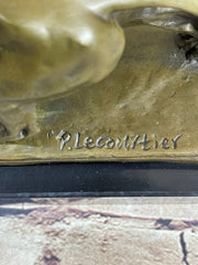 Jaguar Panther Leopard Cougar Big Cat Collector Bronze Marble Statue Art Decor