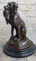Load image into Gallery viewer, Moigniez Labrador Hunting Dog Duck Bronze Figurine Art Deco Animal Figure Decor
