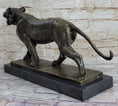 Load image into Gallery viewer, Signed Barye Cougar Lion Tiger Wild Animal Circus Cage Bronze Sculpture Statue
