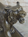 Load image into Gallery viewer, Signed Barye Cougar Lion Tiger Wild Animal Circus Cage Bronze Sculpture Statue
