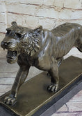 Load image into Gallery viewer, Signed Barye Cougar Lion Tiger Wild Animal Circus Cage Bronze Sculpture Statue
