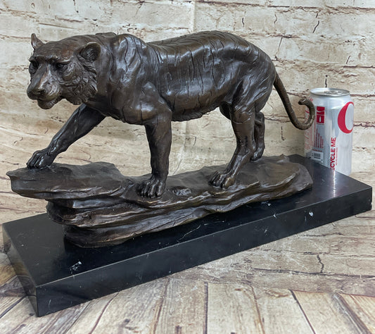 Antoine Louis Barye Antique Reproduction Tiger Bronze Hot Cast Sculpture Figure