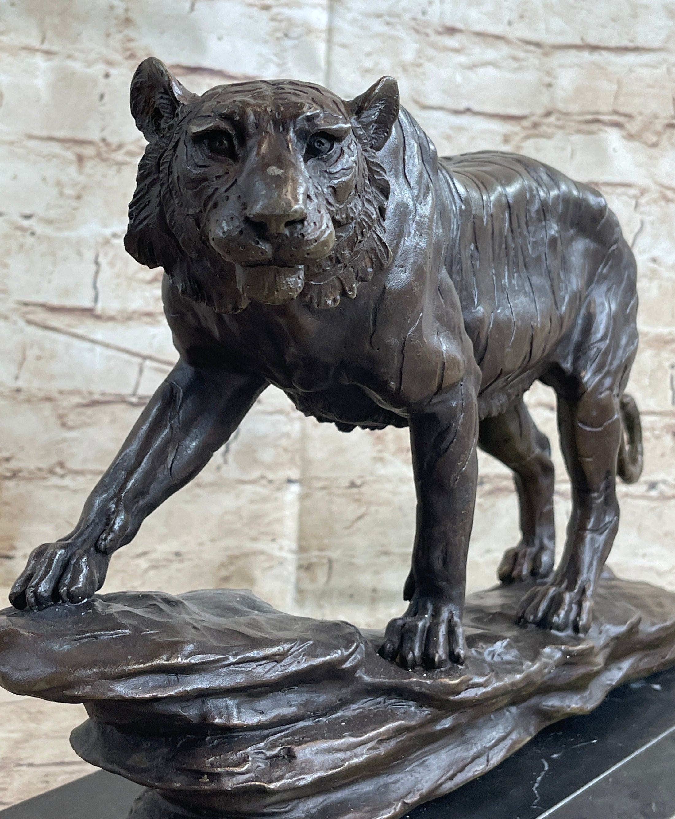 Antoine Louis Barye Antique Reproduction Tiger Bronze Hot Cast Sculpture Figure