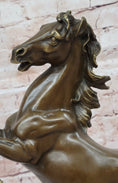 Load image into Gallery viewer, Rearing Stallion Horse Bronze Sculpture Statue Figure on Marble Base by Lecourtier 
