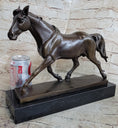 Load image into Gallery viewer, Signed Prosper Lecourtier Racing Horse Stallion Hot Cast Sculpture Marble Base
