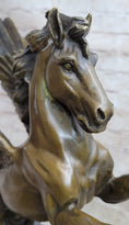 Load image into Gallery viewer, Flying Pegasus Winged Horse Greek Mythology Bronze Statue Sculpture Signed 15" x 14"
