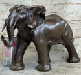 Load image into Gallery viewer, Happy Lucky Elephant Bronze Statue Figure by Barye Sculpture Hot Cast Art Decor
