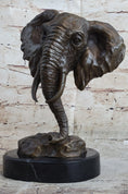 Load image into Gallery viewer, Original Milo Large Elephant Bust Bronze Sculpture Statue Wildlife Safari Decor
