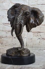 Original Milo Large Elephant Bust Bronze Sculpture Statue Wildlife Safari Decor