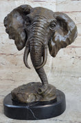 Load image into Gallery viewer, Original Milo Large Elephant Bust Bronze Sculpture Statue Wildlife Safari Decor
