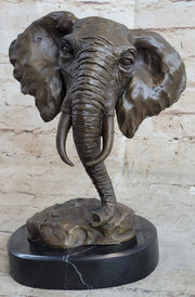 Original Milo Large Elephant Bust Bronze Sculpture Statue Wildlife Safari Decor